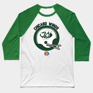 Chicago Winds (World Football League) 1975 Green Background Baseball T-Shirt